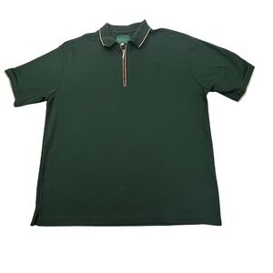 Jameson Irish Whiskey Quarter Zip Polo Shirt Mens XL Retro Y2K Green Promo Rugby